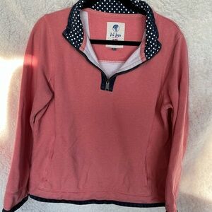 Fat Face Pink Sweatshirt with Polka Dot Collar